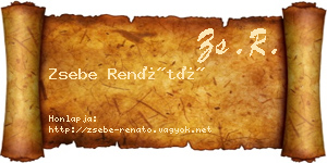 Zsebe Renátó névjegykártya